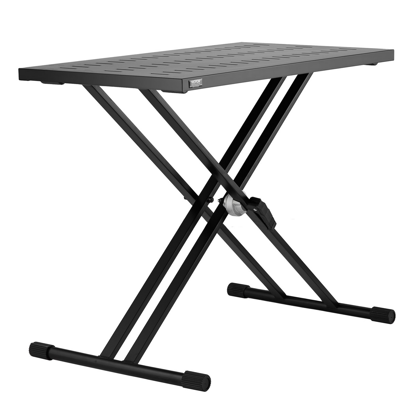 VEVOR Portable DJ Table & Adjustable Double-X Braced Keyboard Stand ??Robust, Spacious & Quick to Set Up for DJs, Musicians & Performers