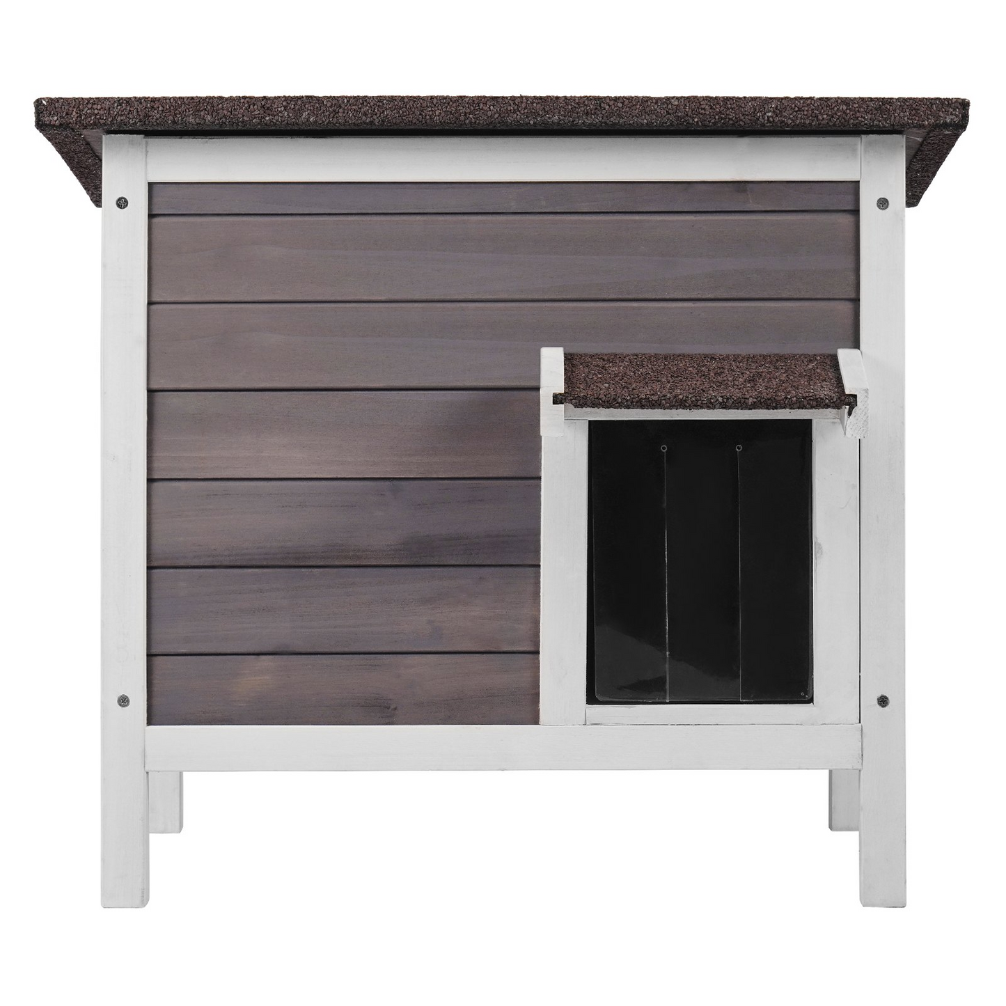 VEVOR Wooden Outdoor Cat House - Weatherproof, Safe, and Spacious Shelter for Feral Cats with Roof & PVC Door Flaps