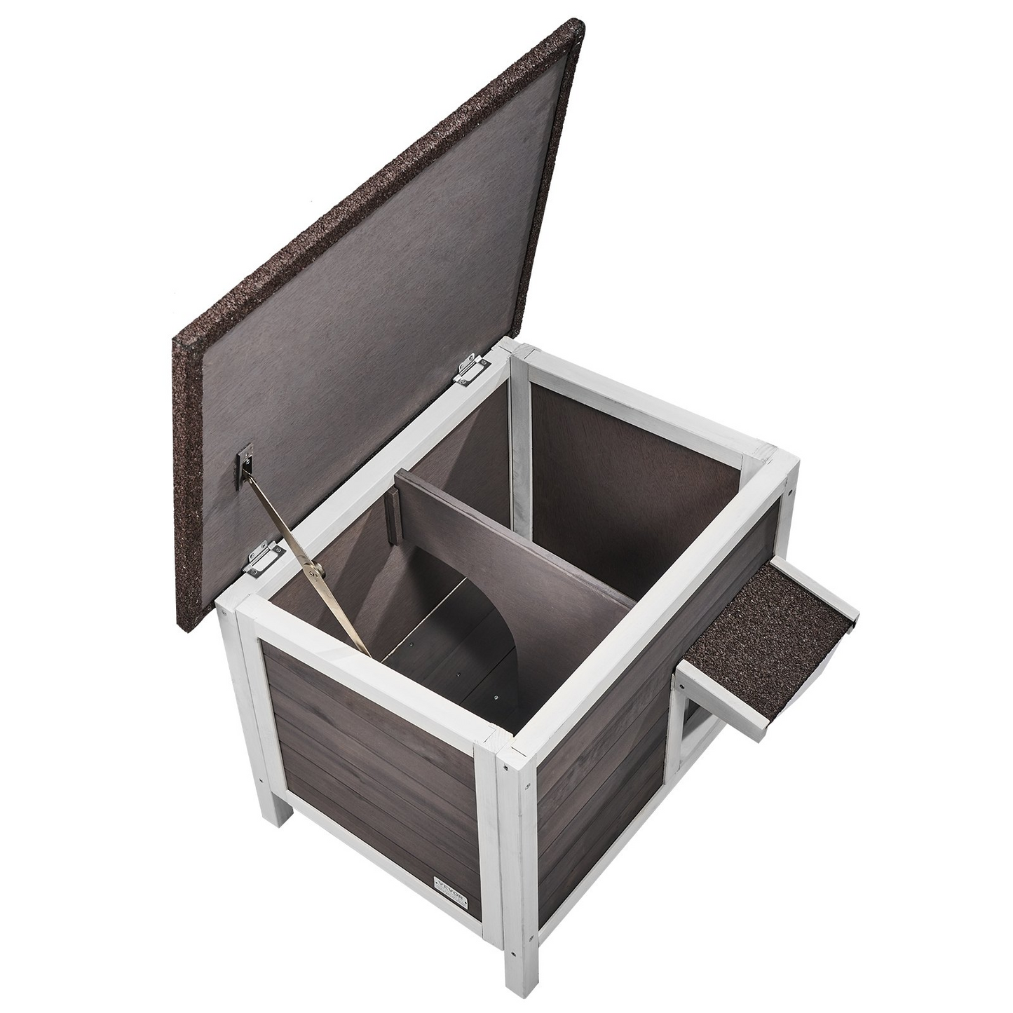 VEVOR Wooden Outdoor Cat House - Weatherproof, Safe, and Spacious Shelter for Feral Cats with Roof & PVC Door Flaps