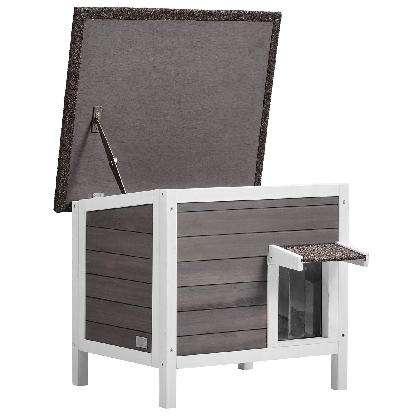 VEVOR Wooden Outdoor Cat House - Weatherproof, Safe, and Spacious Shelter for Feral Cats with Roof & PVC Door Flaps