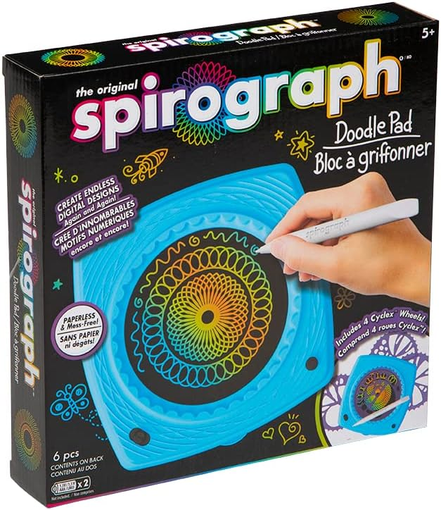 Spirograph Doodle Pad with LCD Screen - Create Endless Designs, No Mess, Perfect for On-the-Go Creativity