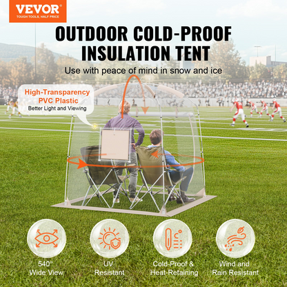 VEVOR Weather-Proof Instant Sports Tent Shelter for 2-4 People | Versatile Bubble Design, Wind & Waterproof, Easy Setup Portable Outdoor Tent