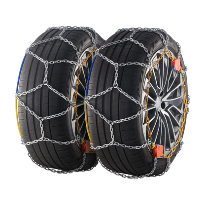 VEVOR Auto Tightening Snow Chains - High-Strength Diamond Mesh for Ultimate Winter Traction & Safety, Durable Manganese Alloy Steel, Universal Fit for Various Tire Sizes
