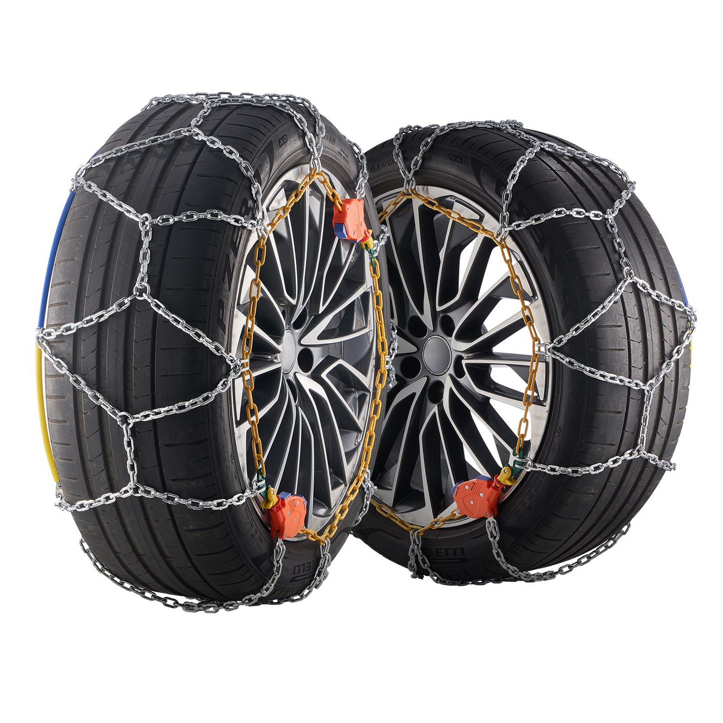 VEVOR Auto Tightening Snow Chains - High-Strength Diamond Mesh for Ultimate Winter Traction & Safety, Durable Manganese Alloy Steel, Universal Fit for Various Tire Sizes