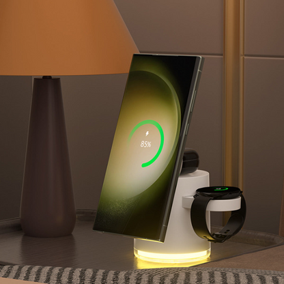 CLINGOMATIC 3-in-1 Wireless Charging Station with Halo Light – Fast, Safe & Stylish Charging for iPhone, Apple Watch & AirPods