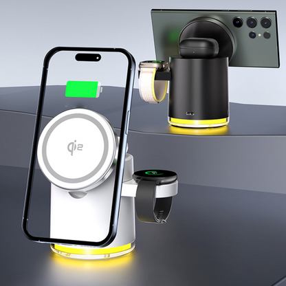 CLINGOMATIC 3-in-1 Wireless Charging Station with Halo Light – Fast, Safe & Stylish Charging for iPhone, Apple Watch & AirPods