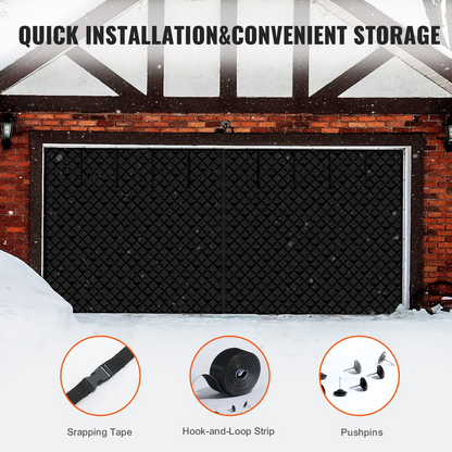 VEVOR Winter Garage Door Screen 18.3 x 7.15 ft - High-Performance Insulation Kit, Easy Installation, Magnetic Seal, Year-Round Comfort