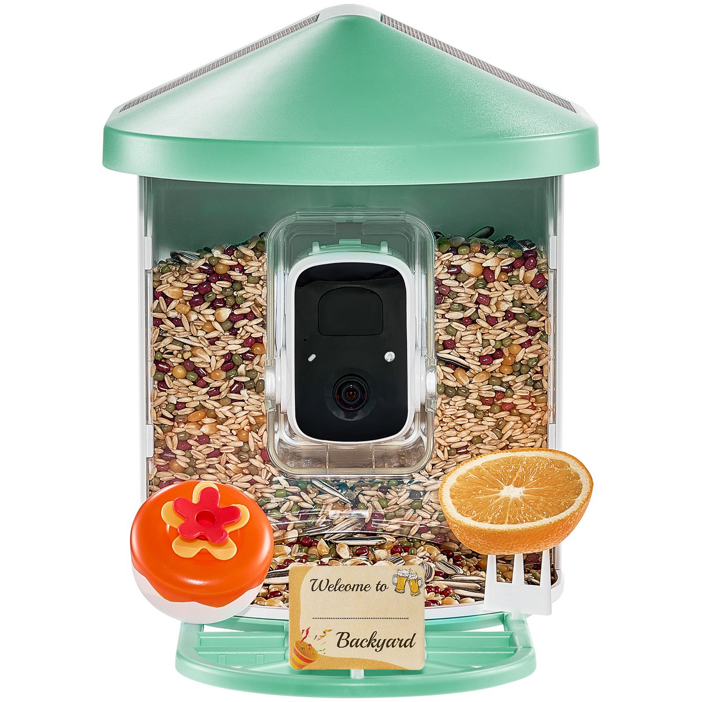 VEVOR Smart Bird Feeder with 2K HD Camera | AI Bird Identification | Solar-Powered | Squirrel-Proof | App Remote Control | Large 2L Food Container