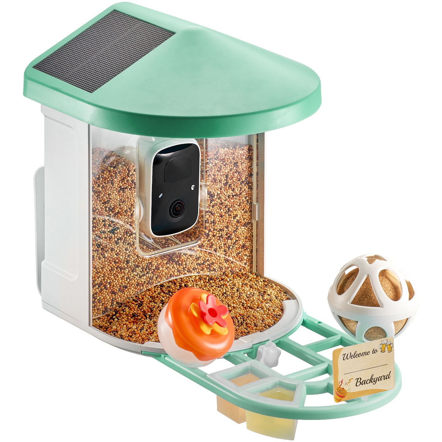 VEVOR Smart Bird Feeder with 2K HD Camera | AI Bird Identification | Solar-Powered | Squirrel-Proof | App Remote Control | Large 2L Food Container