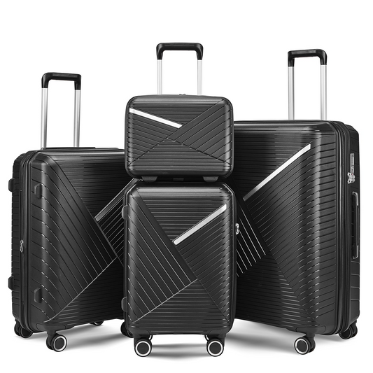 Expandable 4-Piece Luggage Set (14/20/24/28) - Lightweight, Durable, 360° Spinner Wheels, TSA Lock - Perfect for Business Travel & Vacations