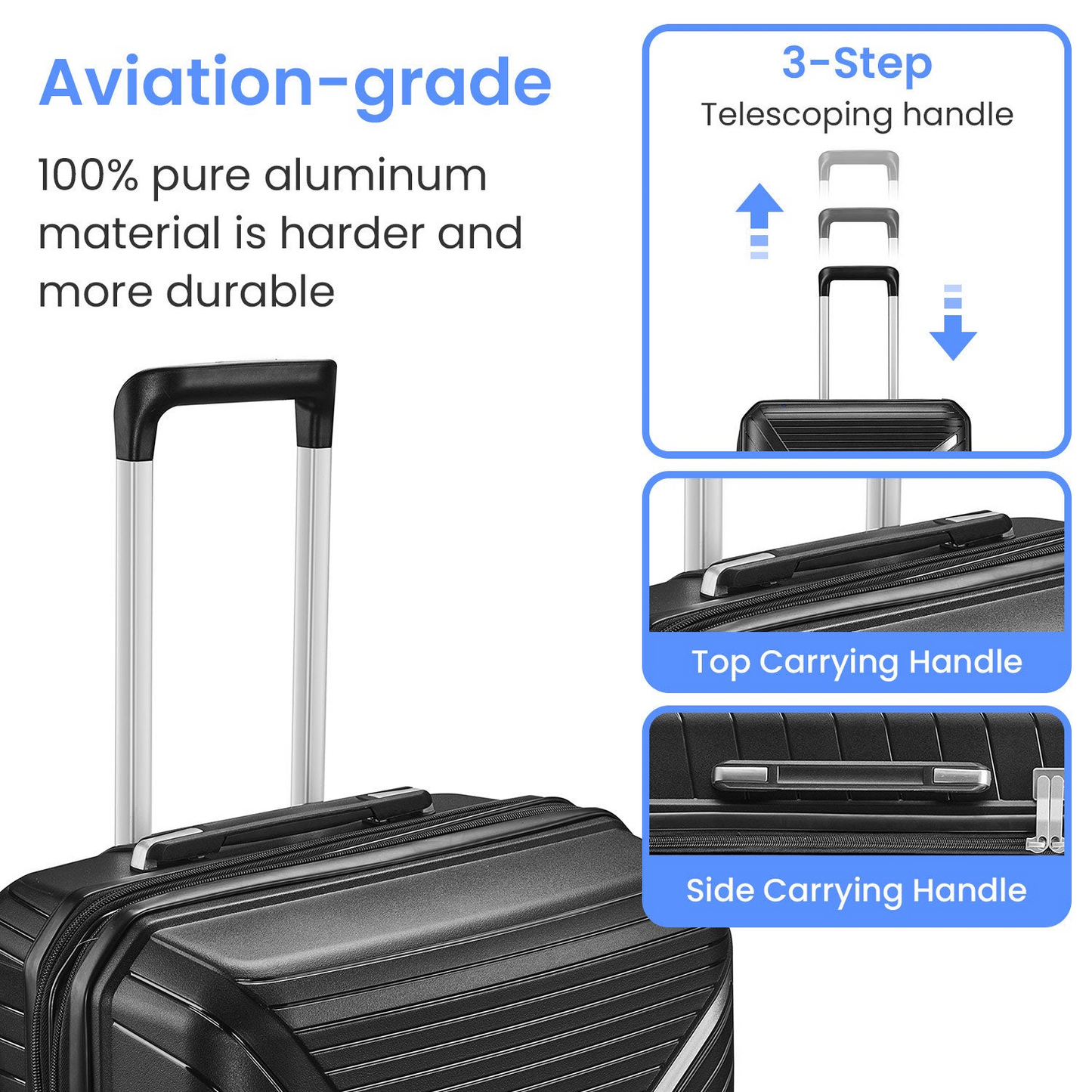 Expandable 4-Piece Luggage Set (14/20/24/28) - Lightweight, Durable, 360° Spinner Wheels, TSA Lock - Perfect for Business Travel & Vacations