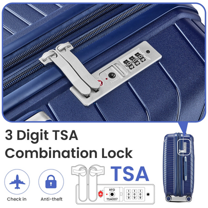 Luggage Sets 4 Piece (14/20/24/28) - Expandable Lightweight Suitcases with 360° Spinner Wheels, Durable PP Material, TSA Lock - Ideal for Travel