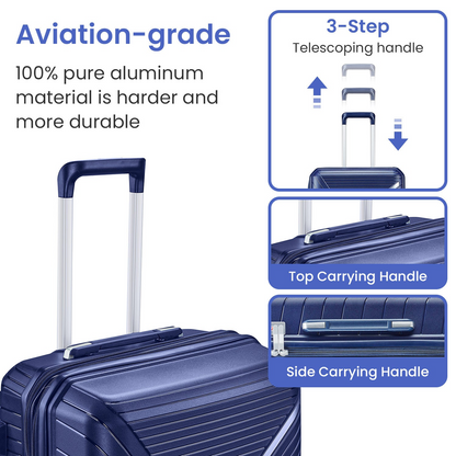 Luggage Sets 4 Piece (14/20/24/28) - Expandable Lightweight Suitcases with 360° Spinner Wheels, Durable PP Material, TSA Lock - Ideal for Travel