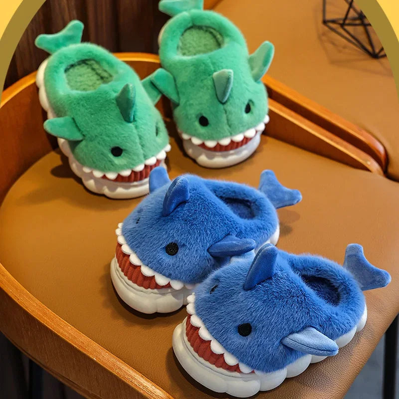 Soft Padded Multicolored Shark Slippers for Kids – Cozy, Fun, and Safe Non-Slip Footwear