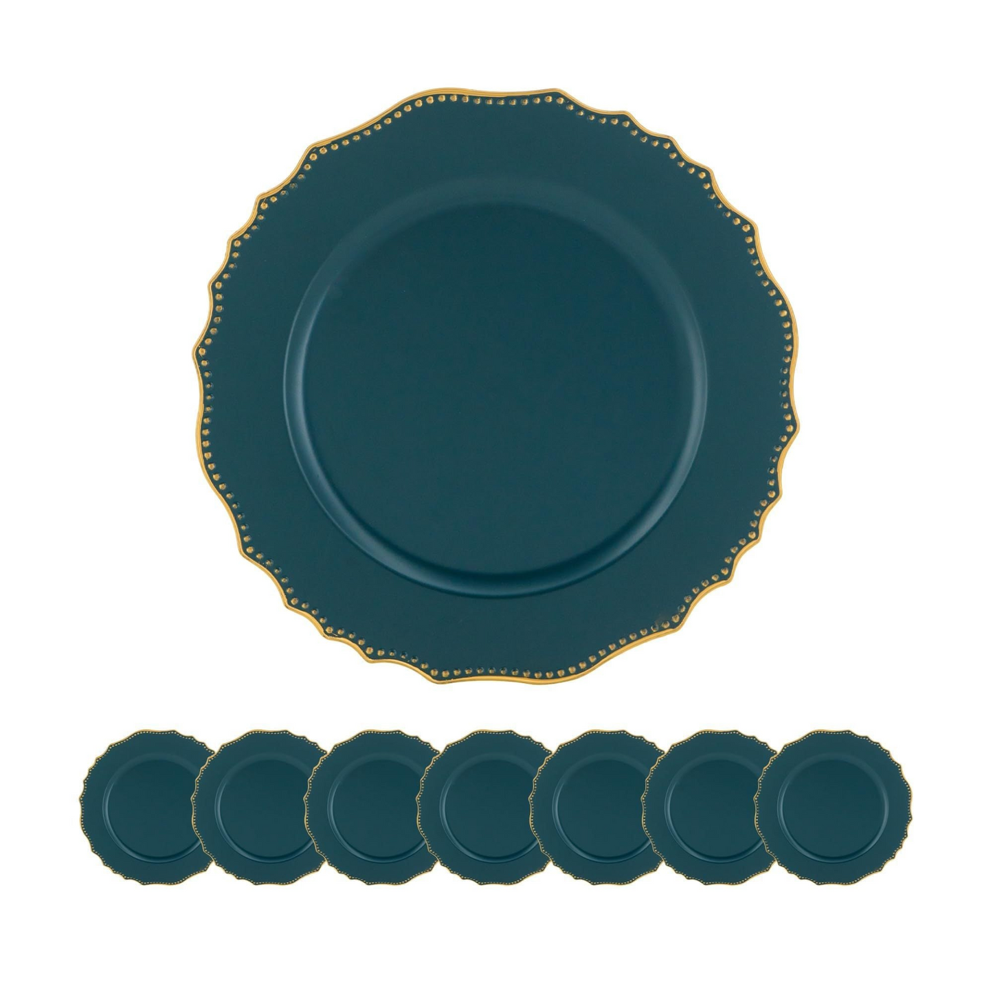 Elegant 8 Pack 13" Plastic Charger Plates - Premium Quality for Weddings, Parties & Home Dining