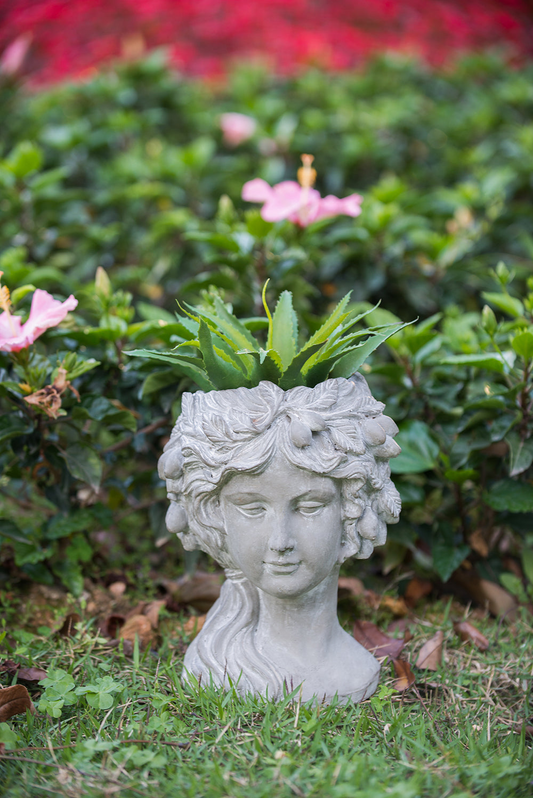 Elegant Cement Bust Wall Planter - Durable & Stylish Home Garden Decor for Indoor & Outdoor - 8" x 9" x 11.5"