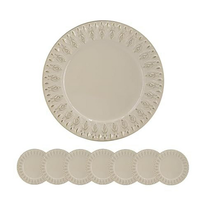 Elegant Cream 14-Inch Charger Plates, 8 Pack - Perfect for Weddings, Parties & Events