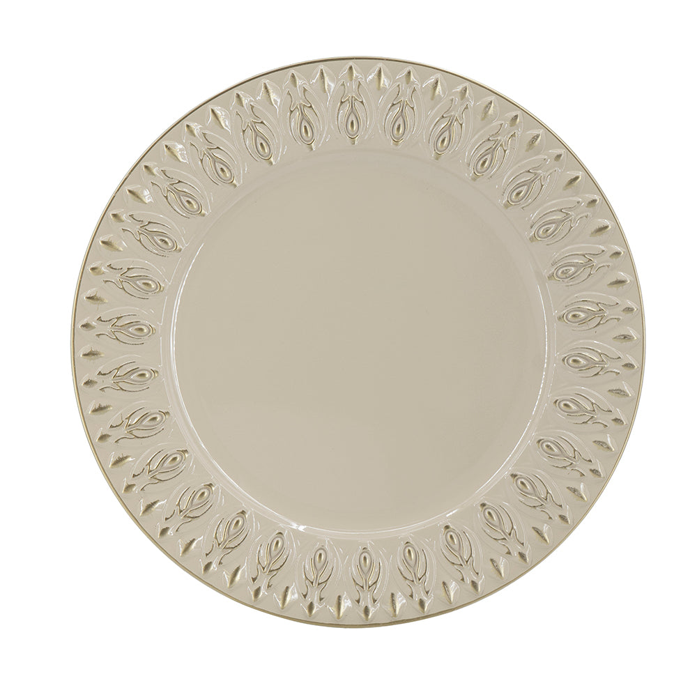 Elegant Cream 14-Inch Charger Plates, 8 Pack - Perfect for Weddings, Parties & Events