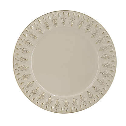 Elegant Cream 14-Inch Charger Plates, 8 Pack - Perfect for Weddings, Parties & Events