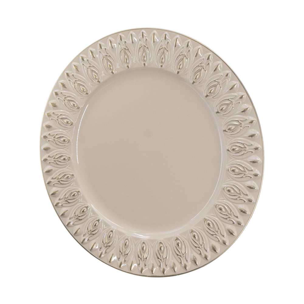 Elegant Cream 14-Inch Charger Plates, 8 Pack - Perfect for Weddings, Parties & Events