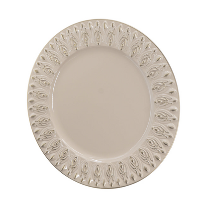 Elegant Cream 14-Inch Charger Plates, 8 Pack - Perfect for Weddings, Parties & Events