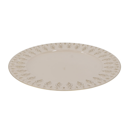 Elegant Cream 14-Inch Charger Plates, 8 Pack - Perfect for Weddings, Parties & Events