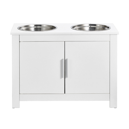 VEVOR Elevated Pet Feeding Station with Dual Bowls - Waterproof, Durable, Large Dog-Friendly Storage Cabinet