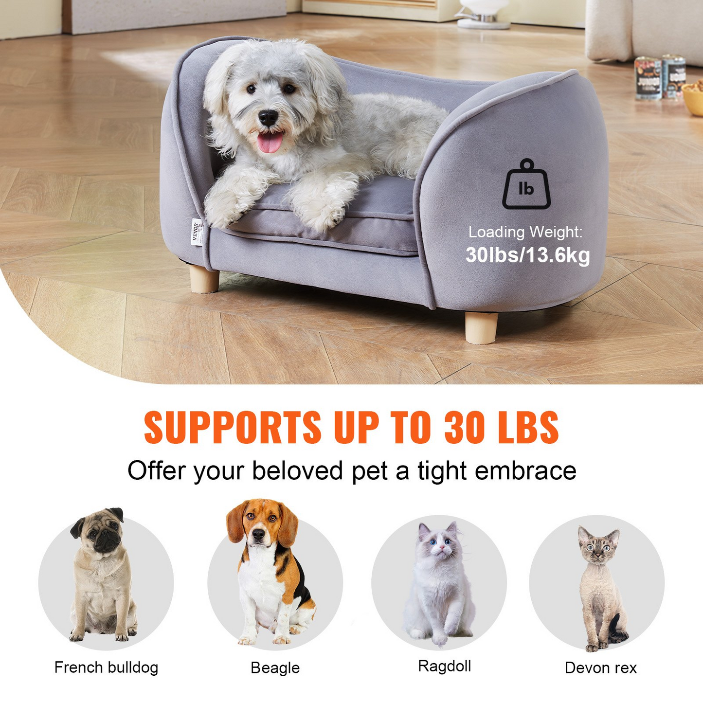 VEVOR Pet Sofa Dog Couch - Luxurious Velvet Sofa for Small Dogs & Cats, Ultimate Comfort & Durable Build