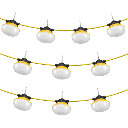 VEVOR 100FT Construction String Lights - 100W, 10000LM, Waterproof, Connectable Lighting Solution