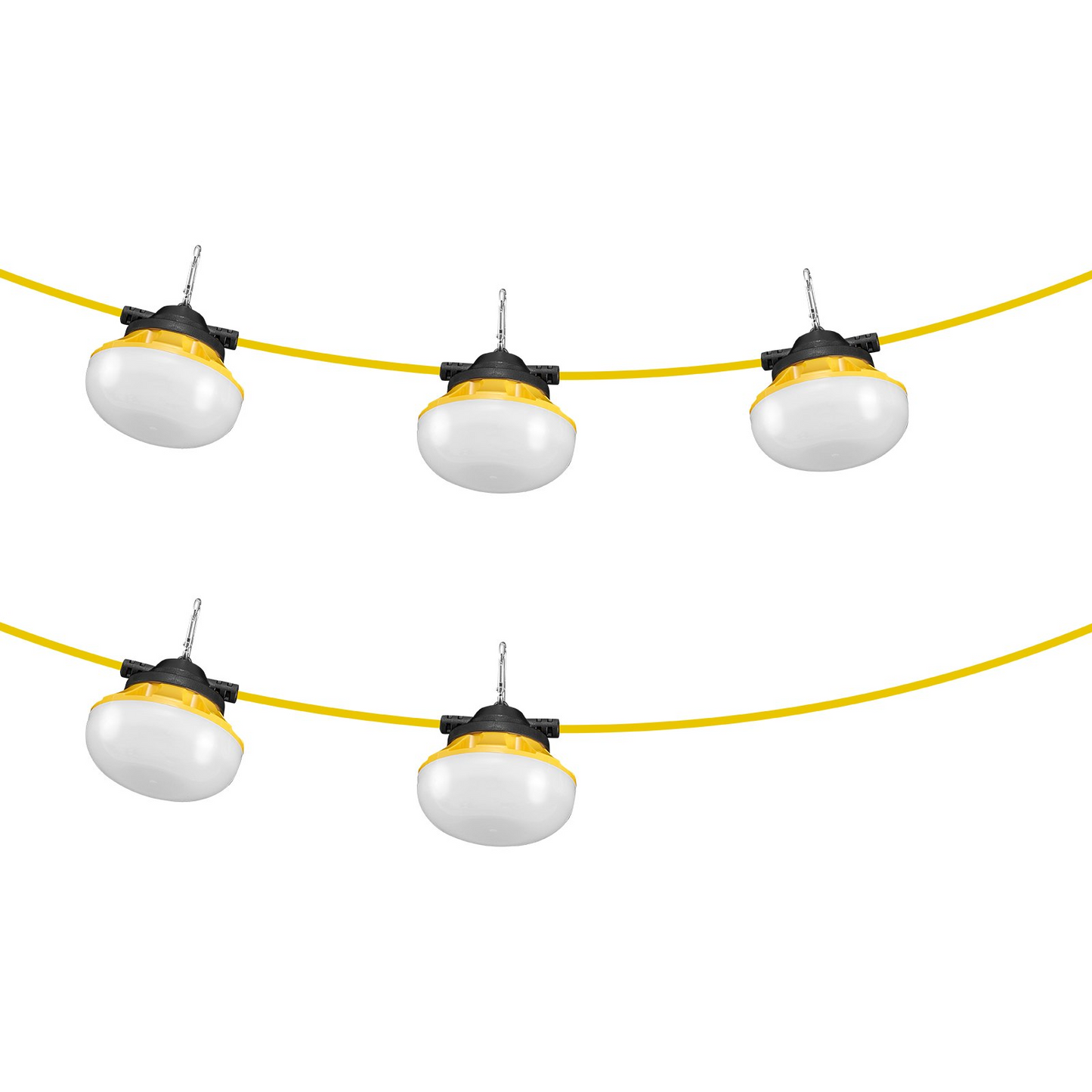 VEVOR 50FT LED Construction String Lights - 50W, 5000 Lumens, Connectable, Waterproof Work Lights for Outdoor Projects, Energy Efficient, Weather Resistant, Easy Installation