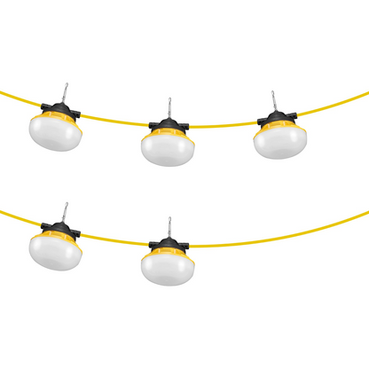VEVOR 50FT LED Construction String Lights - 50W, 5000 Lumens, Connectable, Waterproof Work Lights for Outdoor Projects, Energy Efficient, Weather Resistant, Easy Installation