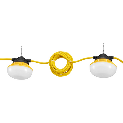 VEVOR 50FT LED Construction String Lights - 50W, 5000 Lumens, Connectable, Waterproof Work Lights for Outdoor Projects, Energy Efficient, Weather Resistant, Easy Installation