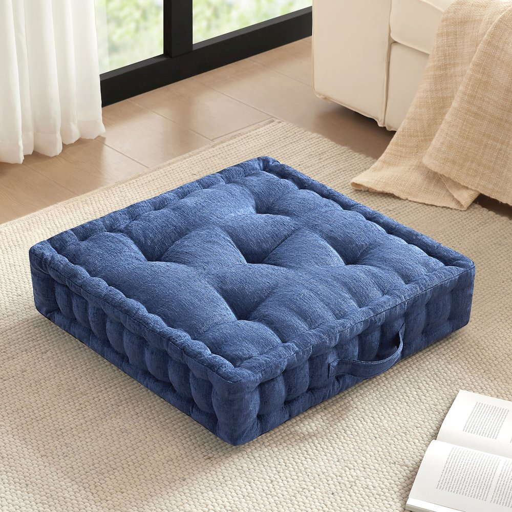 Luxurious Poly Chenille Square Floor Pillow Cushion - Soft, Trendy, and Perfect for Home Comfort