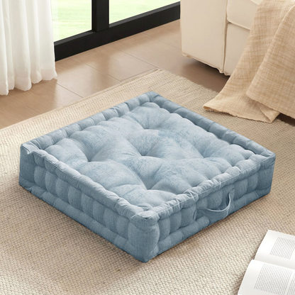 Cozy Poly Chenille Square Floor Pillow Cushion - Luxurious Soft Seating for Stylish & Comfortable Home Spaces