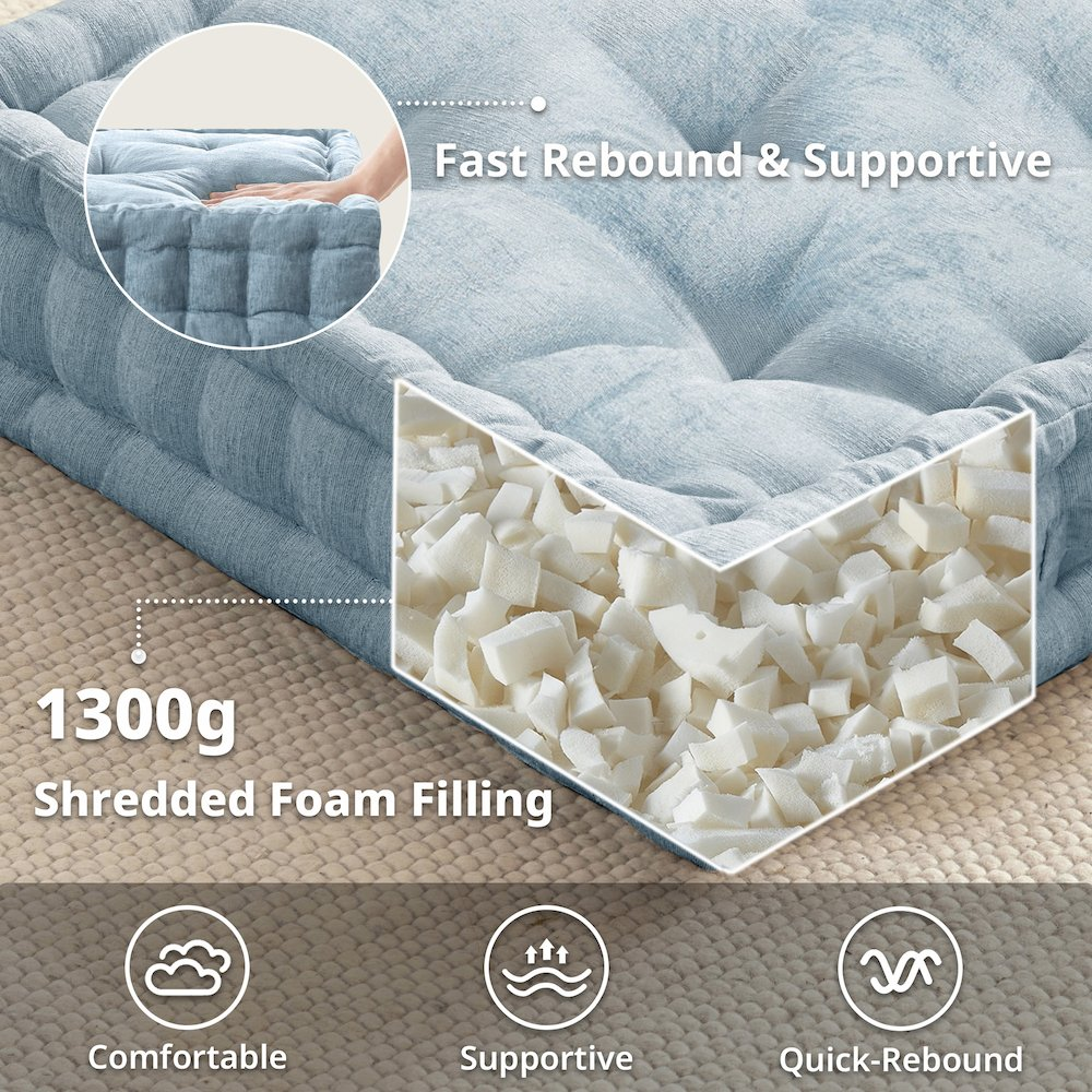 Cozy Poly Chenille Square Floor Pillow Cushion - Luxurious Soft Seating for Stylish & Comfortable Home Spaces