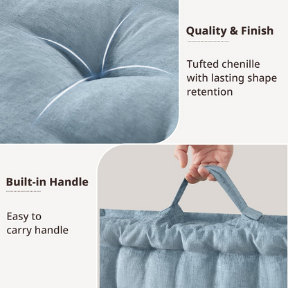 Cozy Poly Chenille Square Floor Pillow Cushion - Luxurious Soft Seating for Stylish & Comfortable Home Spaces