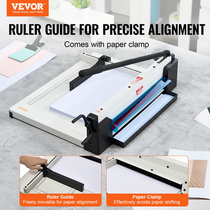 VEVOR 17" A3 Guillotine Paper Cutter - Precision Trimmer with 400 Sheet Capacity, Durable Metal Base, Ideal for Office, School, and Crafting Projects