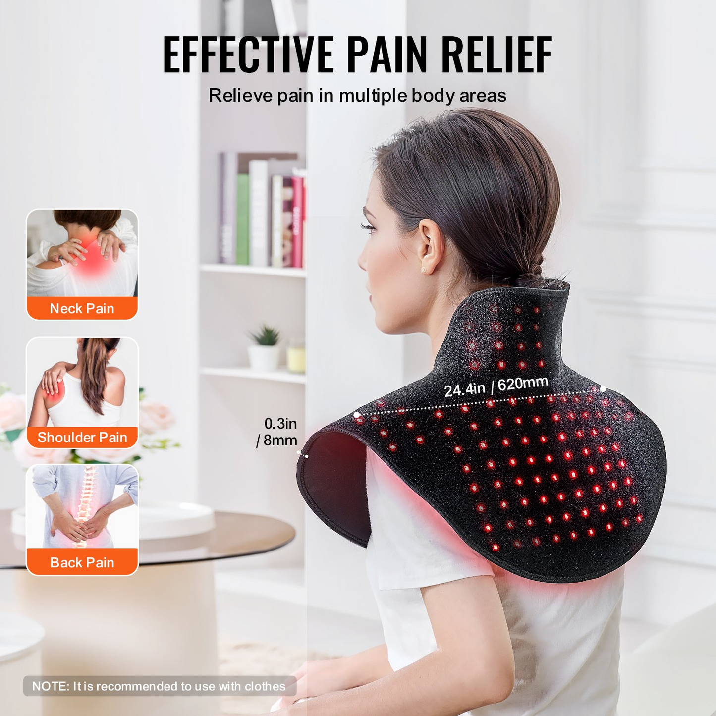 Red Light Therapy Pad for Shoulder & Neck - 660 & 850nm Dual Wavelength, Wearable & Customizable