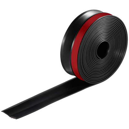 VEVOR Universal Garage Door Top and Sides Seal Strip - 20 FT Weather Stripping, High-Quality TPE, Black