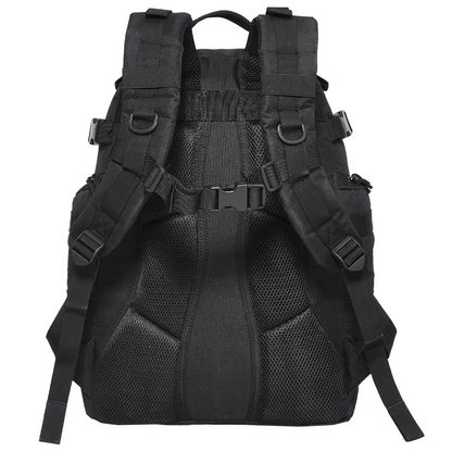 Tactical Backpack 25L Military-Grade with MOLLE System &amp; Sponge Padding - Black