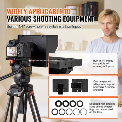 10'' Portable Teleprompter Remote - Perfect for Webcam Smartphone Live Streaming