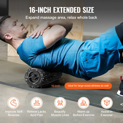 VEVOR Rechargeable Vibrating Foam Roller - 4 Intensity Levels for Deep Tissue Therapy & Enhanced Muscle Recovery