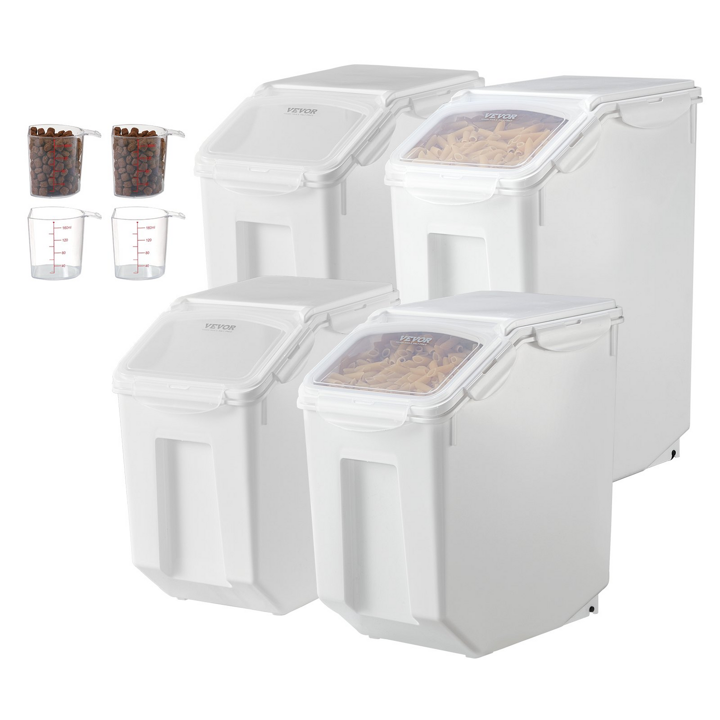 Airtight Kitchen Bin Set: 3.5Gal & 4.5Gal Ingredient Storage Containers - Large Capacity, Damp-Proof, Easy-to-Clean PP Material, Ultimate Pantry Organization