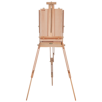 VEVOR 34" Adjustable Beechwood French Easel - Portable & Durable Art Companion with Built-in Drawer for Artists