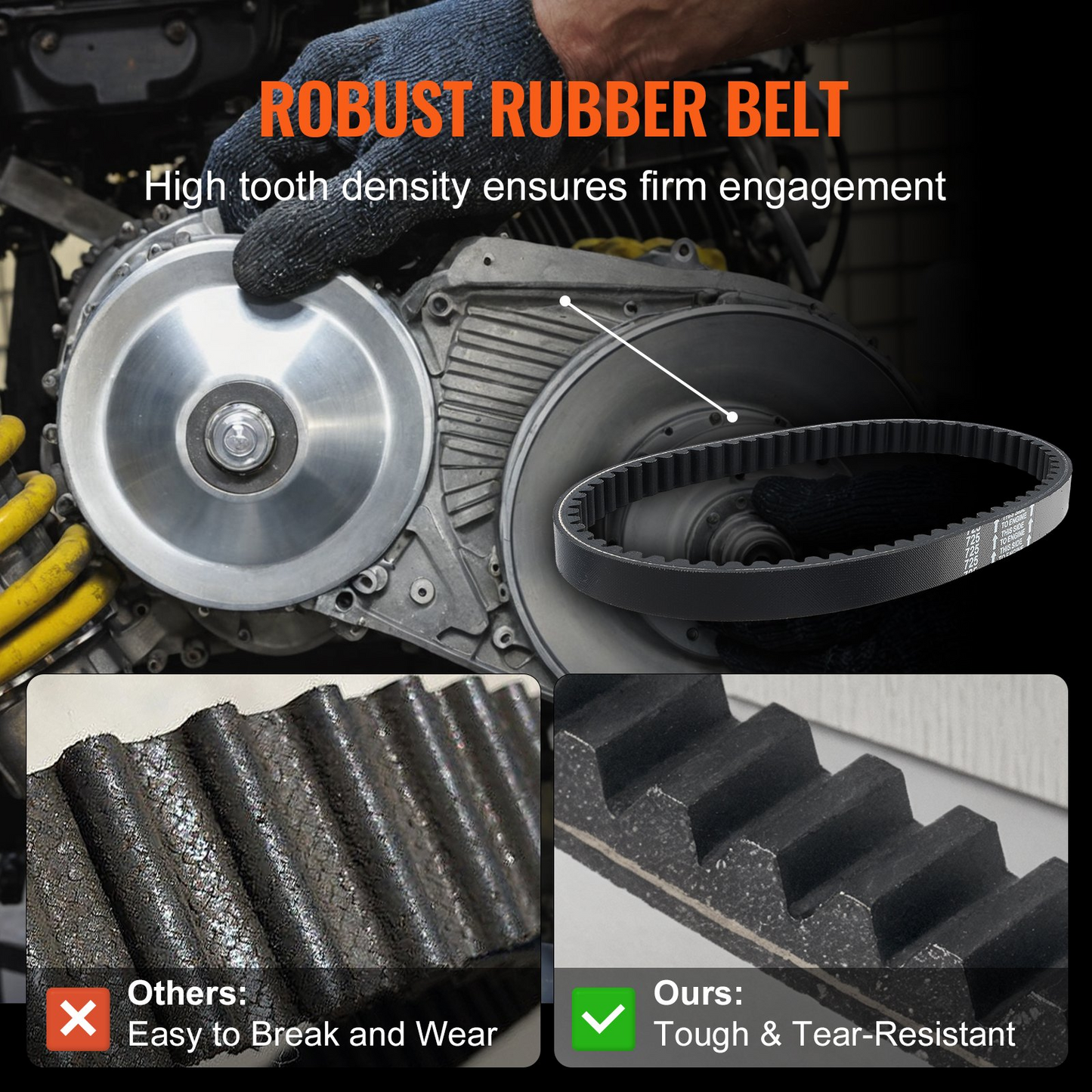 High-Performance 2000 RPM Drive Clutch - Durable Clutch with 2-8 HP Engine Compatibility & Robust Rubber Belt for Versatile Use