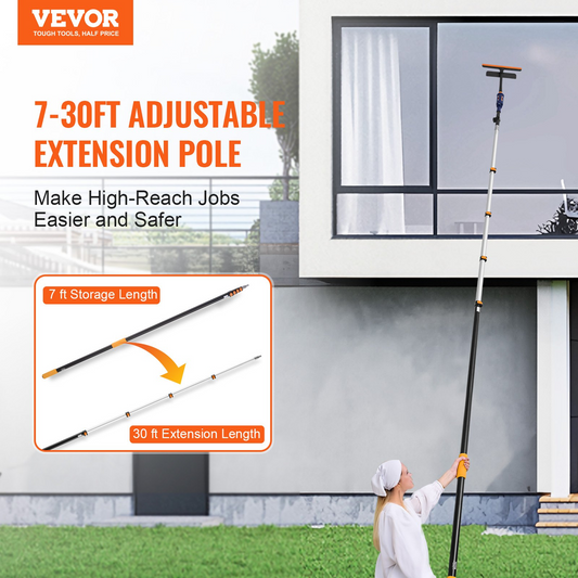 Telescoping Extension Pole 7 to 30 FT – Multi-Purpose Extension for Painting & Dusting, Lightweight and Durable