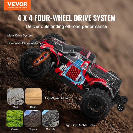 Powerful All-Terrain 4WD RC Car 1:18 Scale – Durable Off-Road Remote Control Truck for Kids – Fun Gift for Boys and Girls