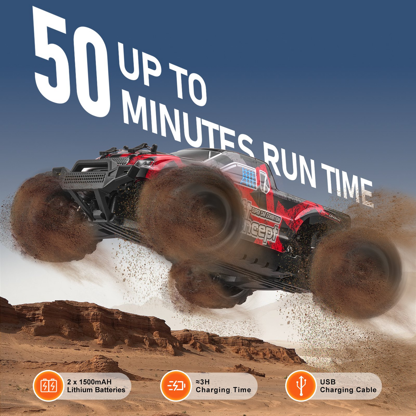 Powerful All-Terrain 4WD RC Car 1:18 Scale – Durable Off-Road Remote Control Truck for Kids – Fun Gift for Boys and Girls