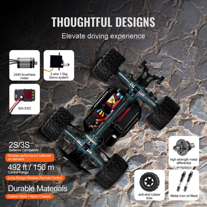 High-Performance 1:14 Scale RC Car - 4WD Off-Road Truck for Kids - All Terrain, Long Runtime, Durable - Perfect for Ages 8+