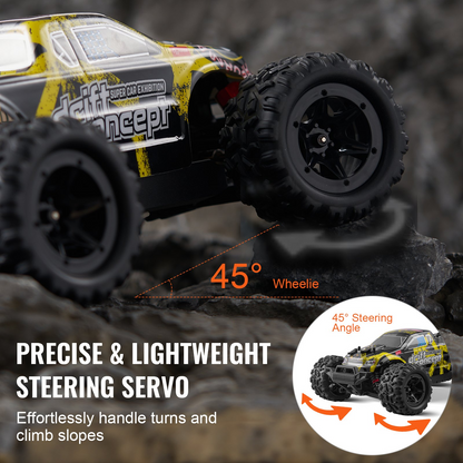 All Terrain 4WD Remote Control Car - 1:18 Scale Off-Road Truck for Kids - Durable Metal, Nylon & PVC Build - Ideal Gift for Boys & Girls Age 8+